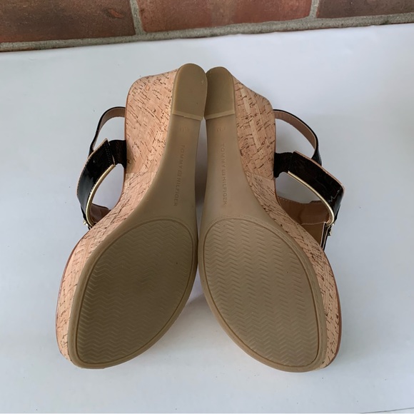 Tommy Hilfiger Womens Maree Black slingback Wedge  Sandals Shoes US 8.5 M - Picture 8 of 9